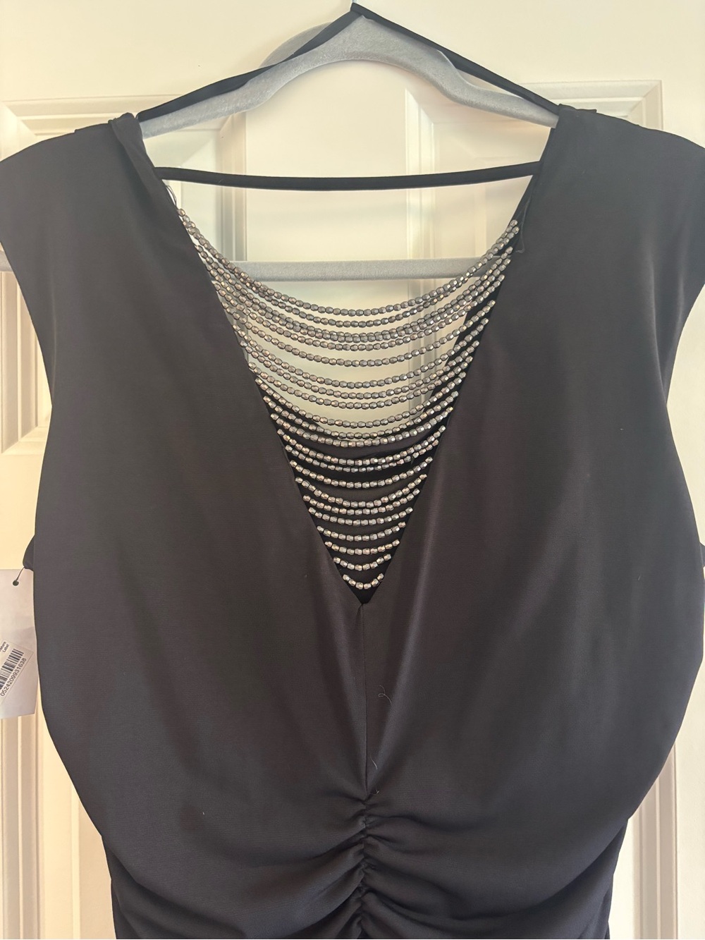 BCX Black Chain-Back Ruched Mini Dress - Picture 5 of 6